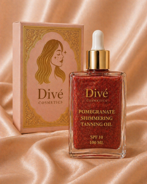 Divé Pomegranate Shimmering Tanning Oil SPF 10 with box